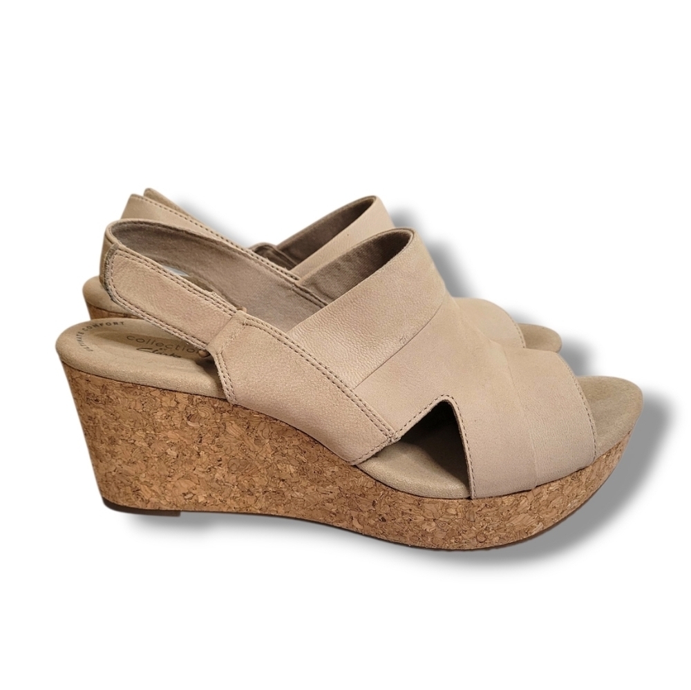 Clarks Annadel Cork Wedge Sandals Size 11 - Picture 2 of 11